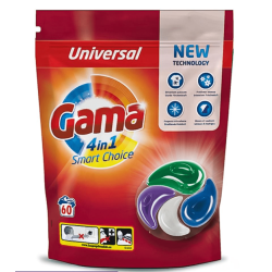 Gama 4in1 Smart Choice skalbimo kapsulės Universal 60 skalbimų