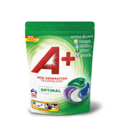 Skalbimo kapsulės A+ Optimal, 56 kapsulės