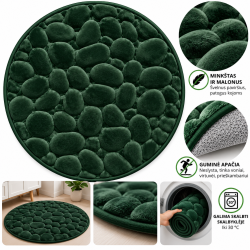 Apvalus tualeto kilimėlis su Memory Foam 60 × 60 cm