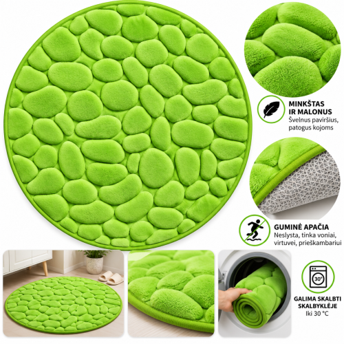 Apvalus tualeto kilimėlis su Memory Foam 60 × 60 cm