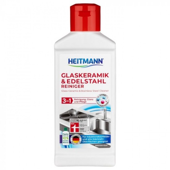 HEITMANN Stiklo keramikos ir nerūdijančio plieno valiklis 3in1 250ml